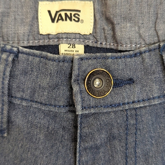 Vans Men's Cotton Blend Shorts Off The Wall Size 28 Small Blue Skater Preppy - Picture 6 of 12